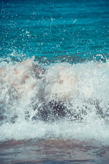 Close up of sea foam and waves