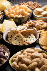 Salty snacks served as party food