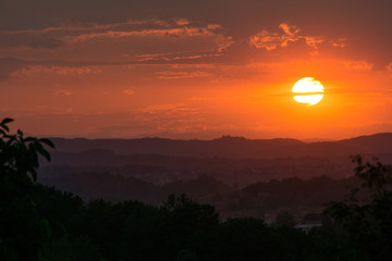 sunset in the mountains