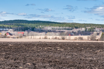field is ready sowing. Spring Central Sweden.