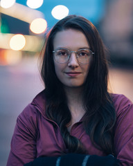 Women with colorful bokeh