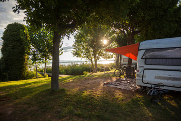 Camping on lake Garda, Lombardy. Italy