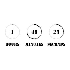 Days hours minutes seconds, icon of timer showing what time is left to beginning of certain event vector illustration. Icon of timer showing what time days hours minutes seconds is left