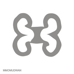 Vector monochrome icon with Adinkra symbol Mmomudwan