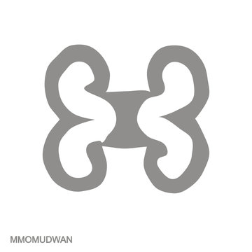 Vector monochrome icon with Adinkra symbol Mmomudwan