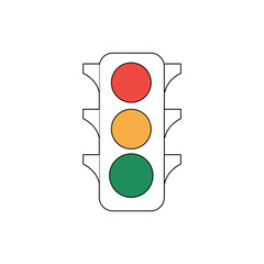 Traffic light icon vector symbol illustration on white background