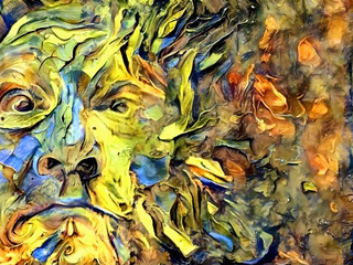 Man's face. Modern surreal art