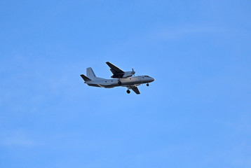 powerful airliner prepares for landing