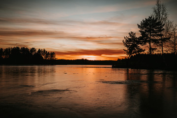 Sunset on the lake