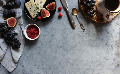 Autumn mood. Flat lay concept. Copy space.