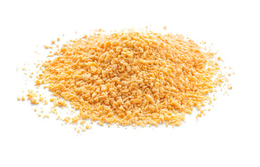 Dried garlic on white background