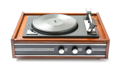 Fototapeta premium Record player on white background