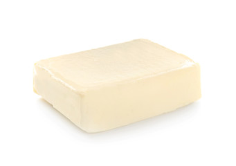Fresh butter on white background