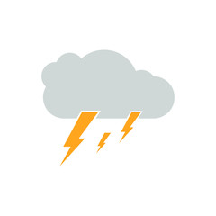 Cloud and lightning. isolated vector illustration