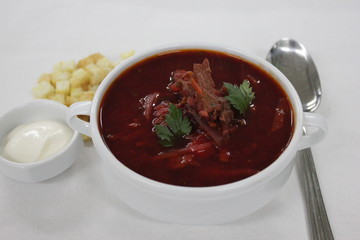 soup in a bowl, Borscht