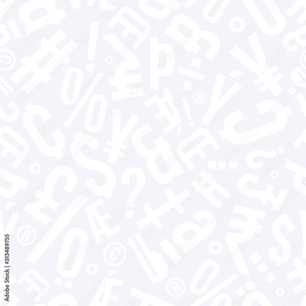 Fototapete seamless subtle gray typography symbols abstract pattern vector