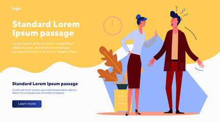 Female boss criticizing subordinate