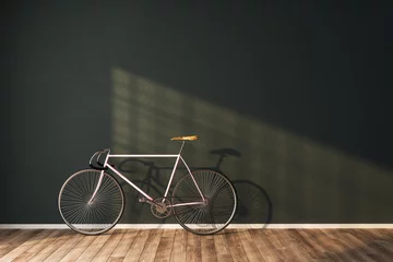 Papier Peint photo autocollant Vélo intérieur avec vélo et mur vide