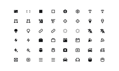 Application toolbar icons. Flat bicolor icons use green and gray colors. Vector images isolated on a white background