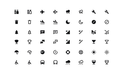Application toolbar icons. Flat bicolor icons use green and gray colors. Vector images isolated on a white background