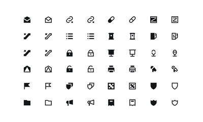 Application toolbar icons. Flat bicolor icons use green and gray colors. Vector images isolated on a white background