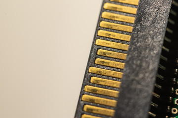 electronic computer board, microchip close up