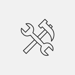 hammer and wrench icon vector illustration symbol