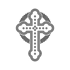 Fototapeta premium Icon of orthodox cross. Illustration of orthodox cross icon on white background