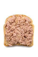 Slice of bread with spread on top