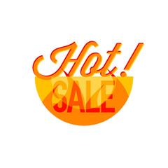 Hot sale round yellow tag label. Vector illustration.