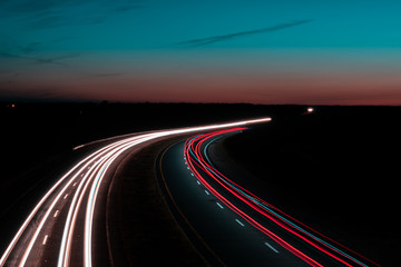 driving on highway at night