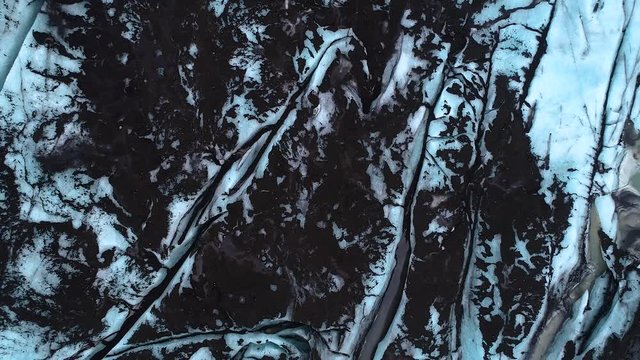 Flying above glacier in Iceland