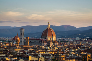 Fototapeta na wymiar Florence Cathedral At Sunrise