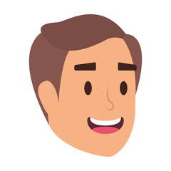 young man head avatar character icon