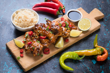 Asian spicy chicken wings