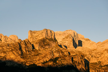 Fototapeta premium Mountain peaks at sunrise