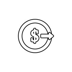 money output icon. Simple thin line, outline vector of banking icons for ui and ux, website or mobile application