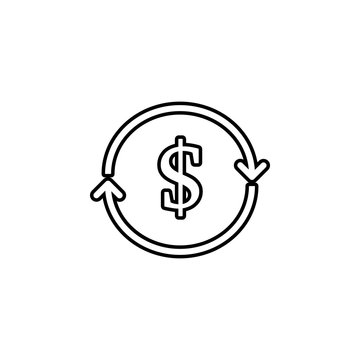 recommend clip art: money turnover icon. Simple thin line, outline vector of banking icons for ui and ux, website or mobile application