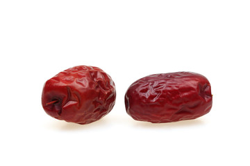 Red dates isolated on a white background