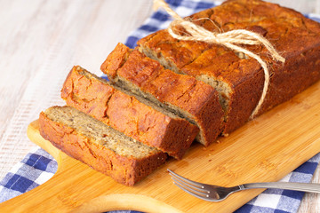 Gluten Free Diet Banana Bread With Fork