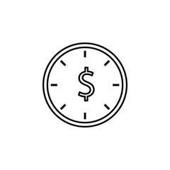 time is money icon. Simple thin line, outline vector of banking icons for ui and ux, website or mobile application