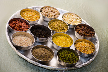 Indian Foods on the table. The typical food idea of India is curry with so much spices.