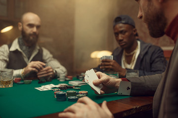 Male player cheating in poker