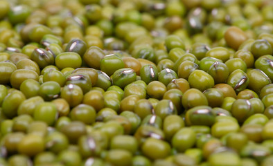 many mung beans were stacked together