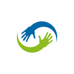 Hands logo design vector illustration template