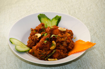 Indian Foods on the table. The typical food idea of India is curry with so much spices.