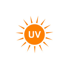 Ultra violet ray protection emblem logo design vector illustration template