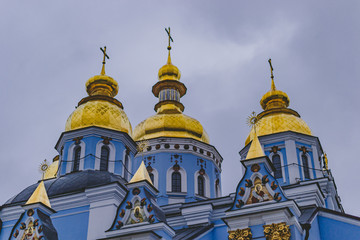 Fototapeta na wymiar KYEV/UKRAINE - 05.01.2020: St. Michael's Golden-Domed Monastery