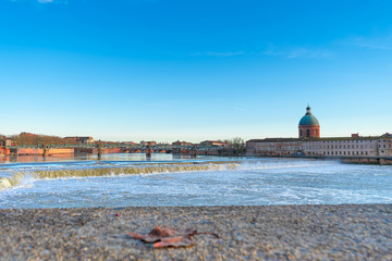 Garonne river and Dome de la Grave in Toulouse, France