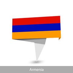 Fototapeta premium Armenia Country flag. Folded ribbon banner flag